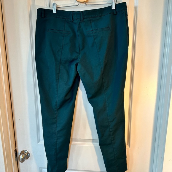 Akris Punto Teal Melissa Slim Fit Straight Leg Cigarette Pants, size 16 - Picture 6 of 9